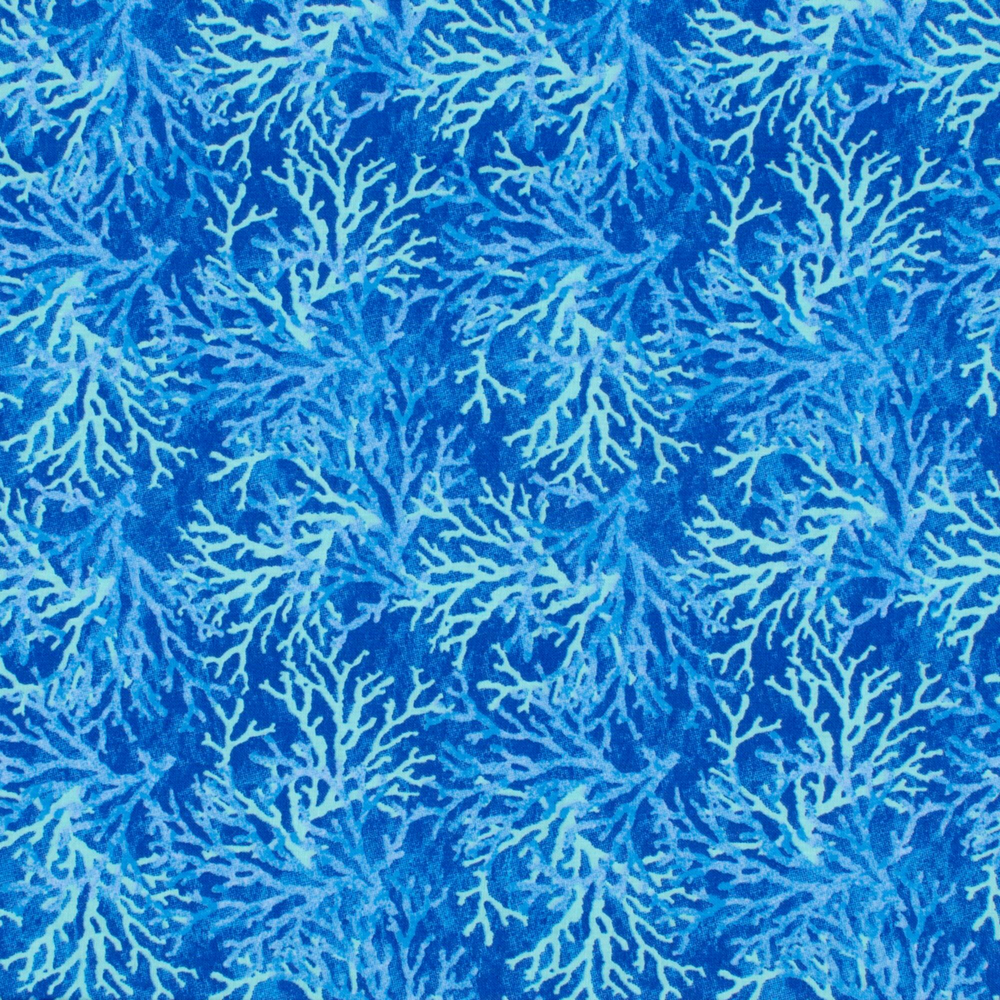 Fabric Editions Coral Blue Novelty Cotton Fabric